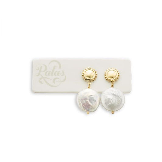 Golden Sun & Moon Pearl Earrings