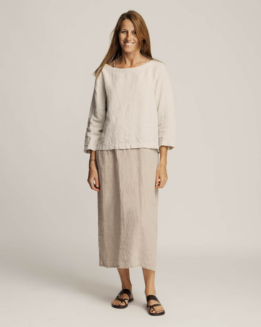 Blossom Pure Linen Top | Birch