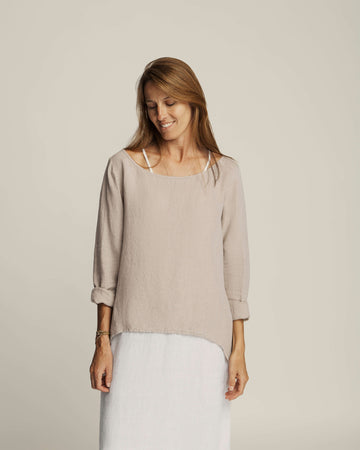 Charlie Pure Linen Top - Natural