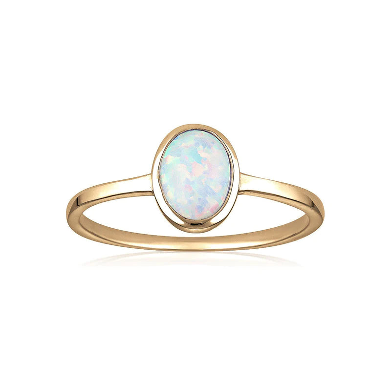 Ellipse Opal Ring | Gold