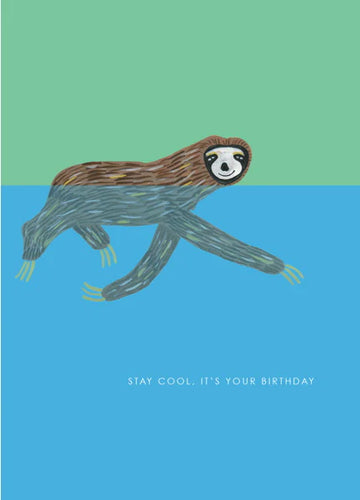 Sloth Swimming Card