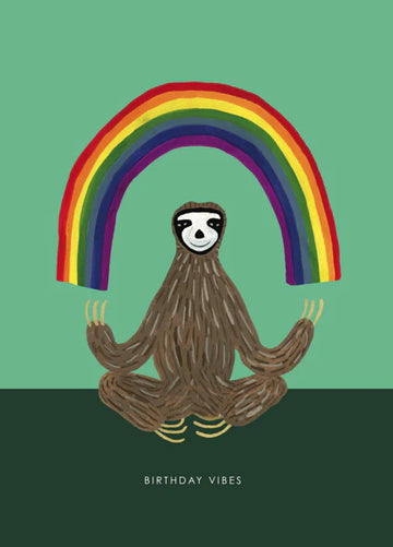 Rainbow Sloth Card