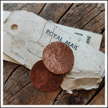 Distressed Copper Disc Kidney Wires
