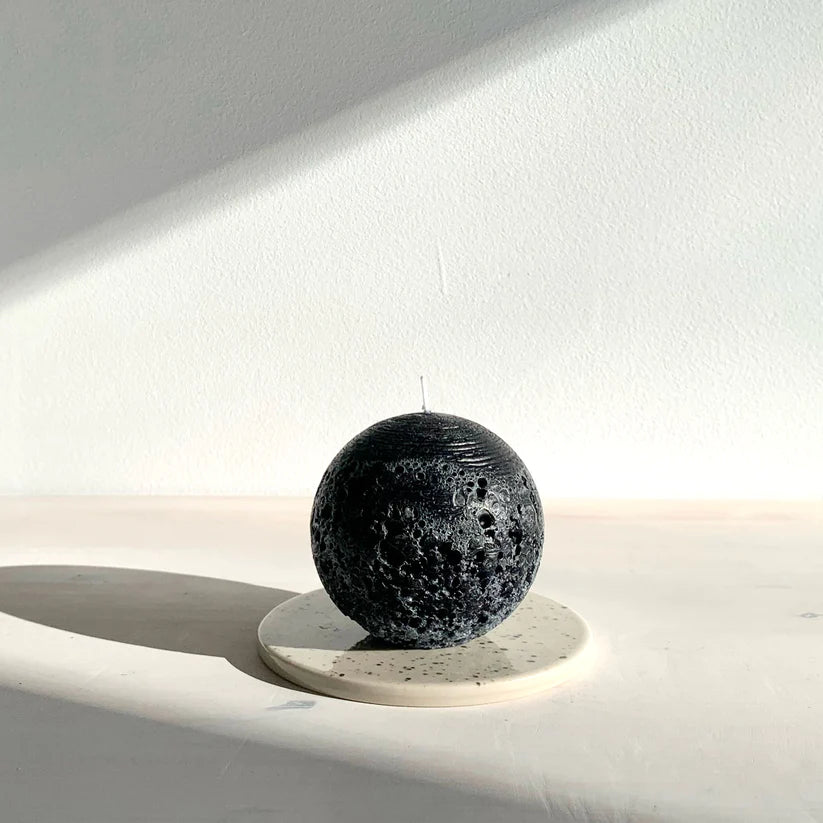 Textured Sphere Candle | Black