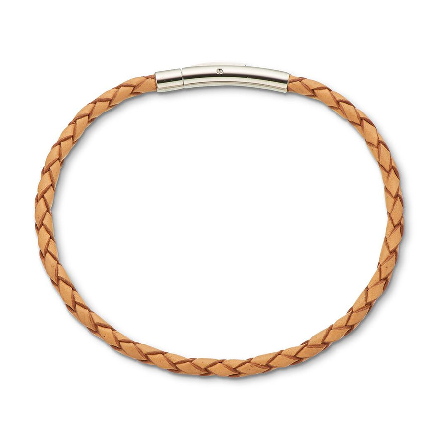 Fine Leather Plaited Bracelet - 19cm