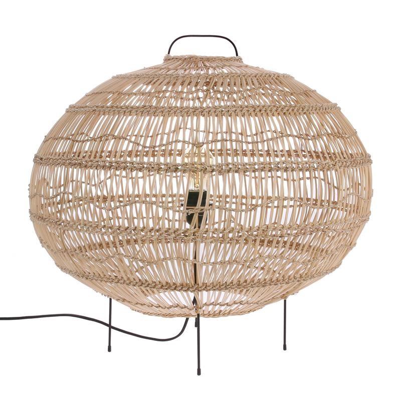 Wicker Oval Shaped Floor Lamp