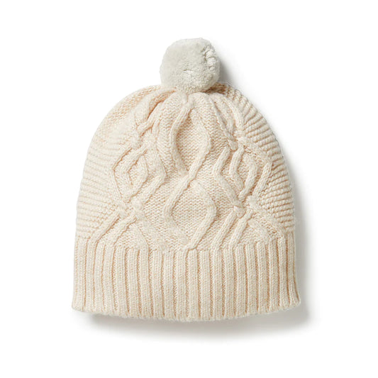 Knitted Cable Hat | Sand