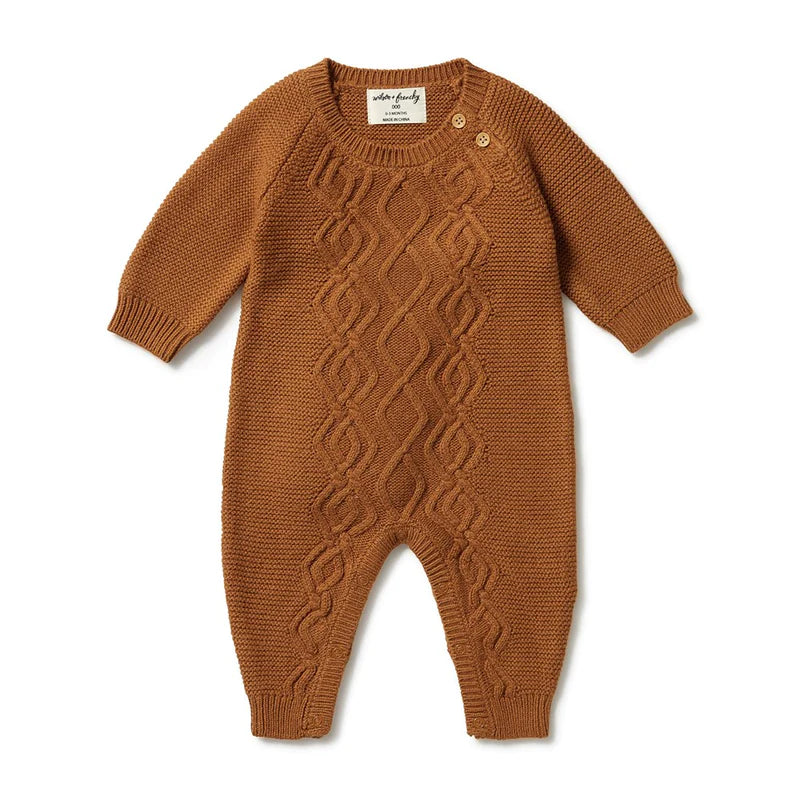 Knitted Cable Growsuit | Spice