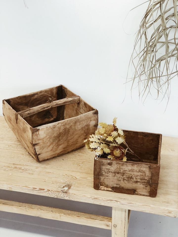 Wooden Rice Measure Bucket / Vintage