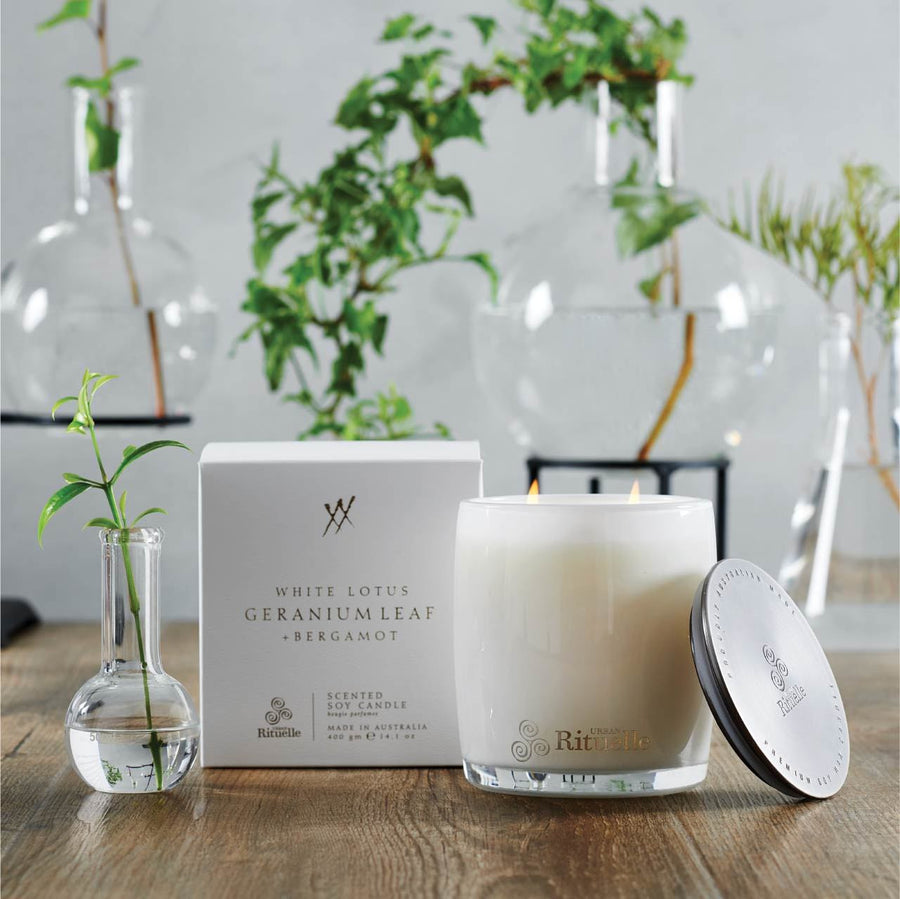 White Lotus & Geranium  - Soy Coconut Candle