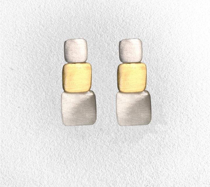 Earrings / Triple Square Drop