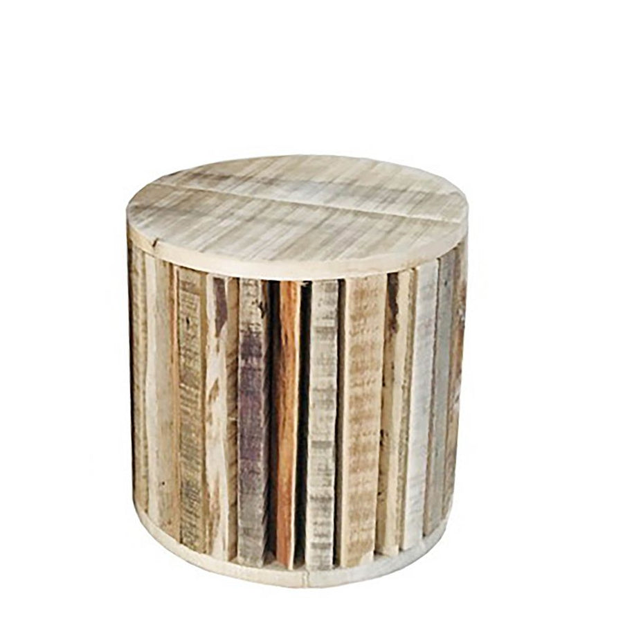 Round Reclaimed Wood Plinth