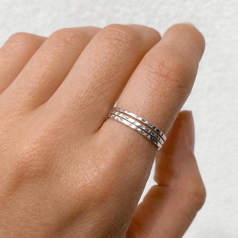 Ring / Hammered Stacking - Silver