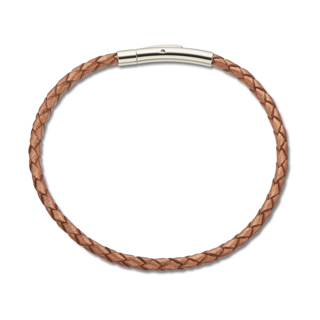 Fine Leather Plaited Bracelet - 19cm