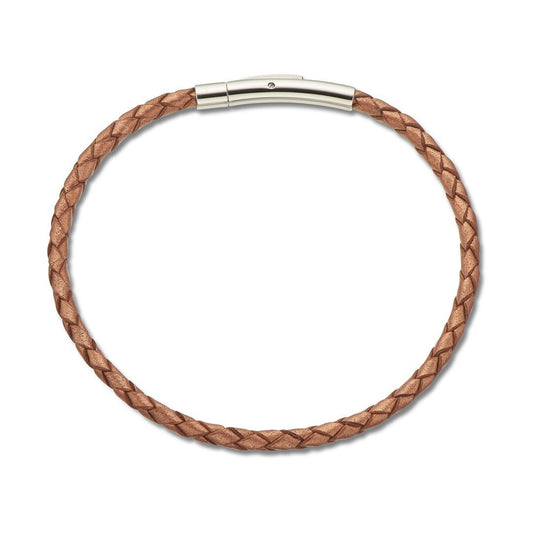 Leather Plaited Bracelet 22cm