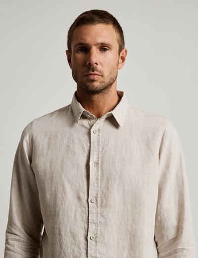 Linen Long Sleeve Shirt- Natural