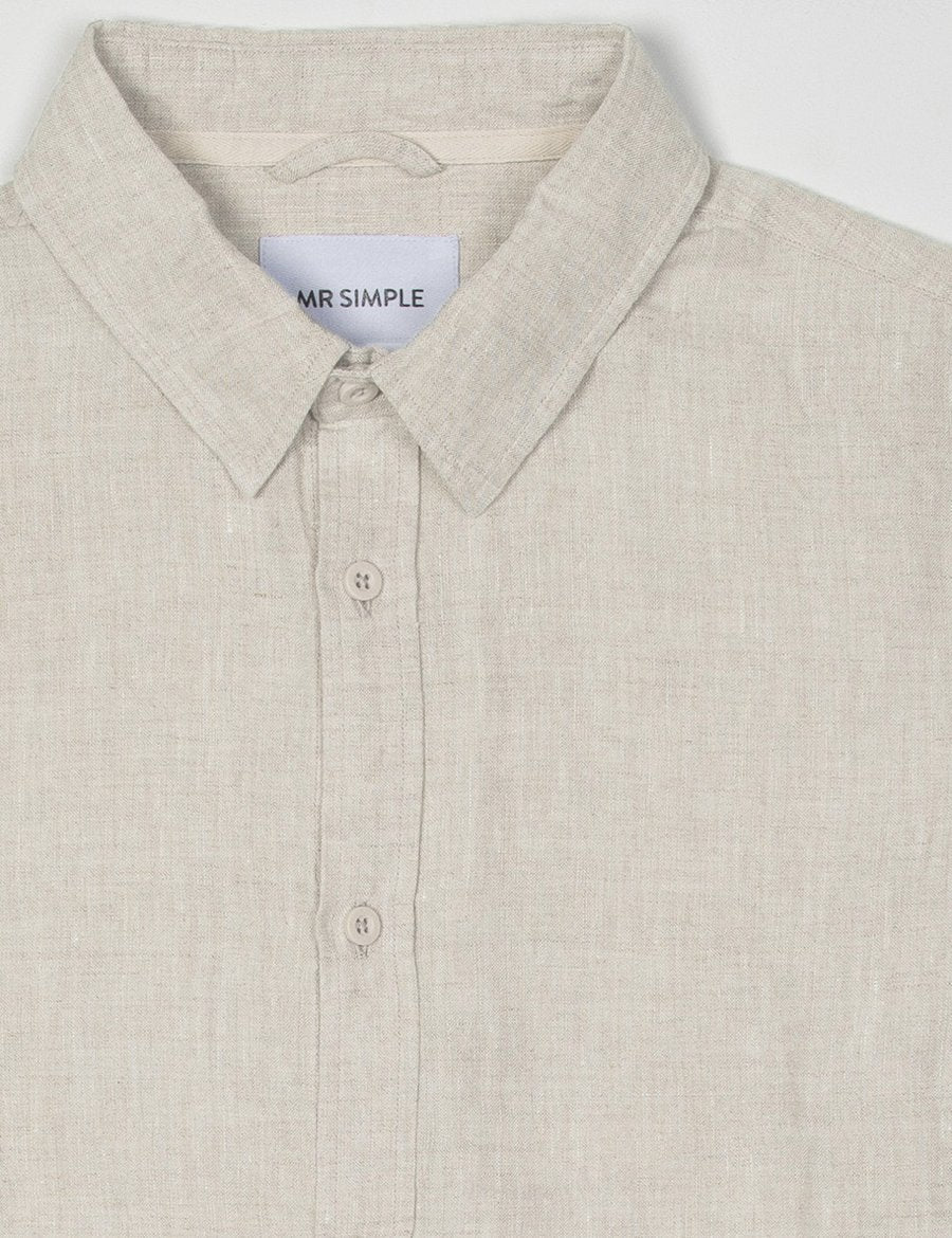 Linen Long Sleeve Shirt | Natural