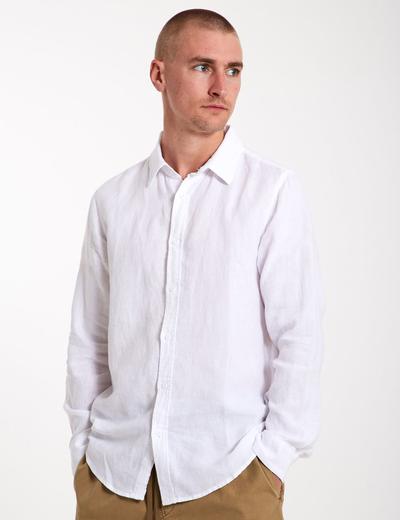 Linen Long Sleeve Shirt - White
