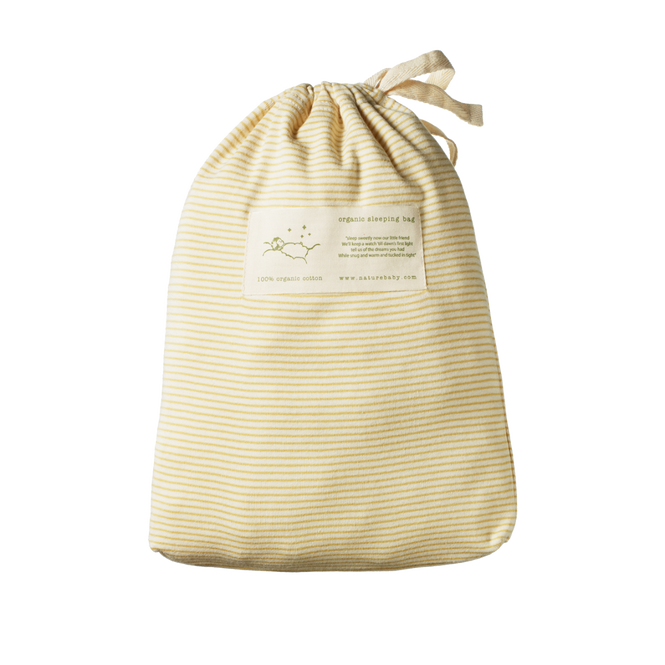 Organic Cotton Sleeping Bag - Sand Pinstripe