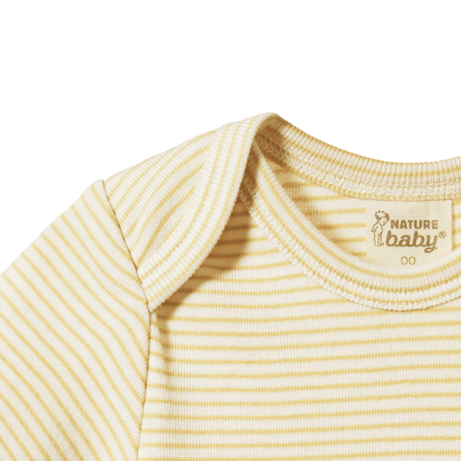 Short Sleeve Bodysuit - Sand Pinstripe