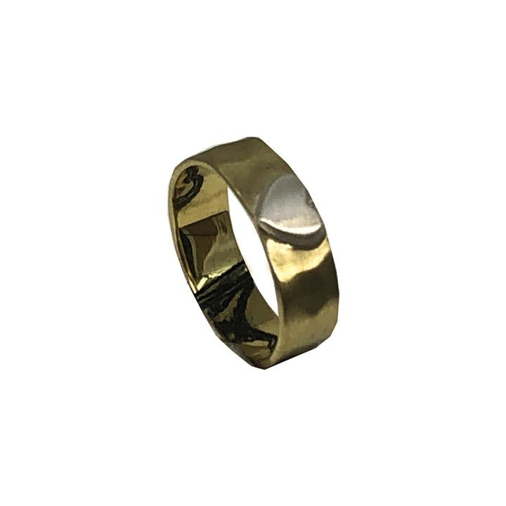 The Brass with Silver Heart Ring