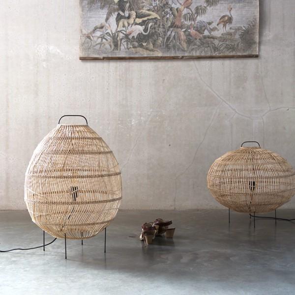 Wicker Oval Shaped Floor Lamp